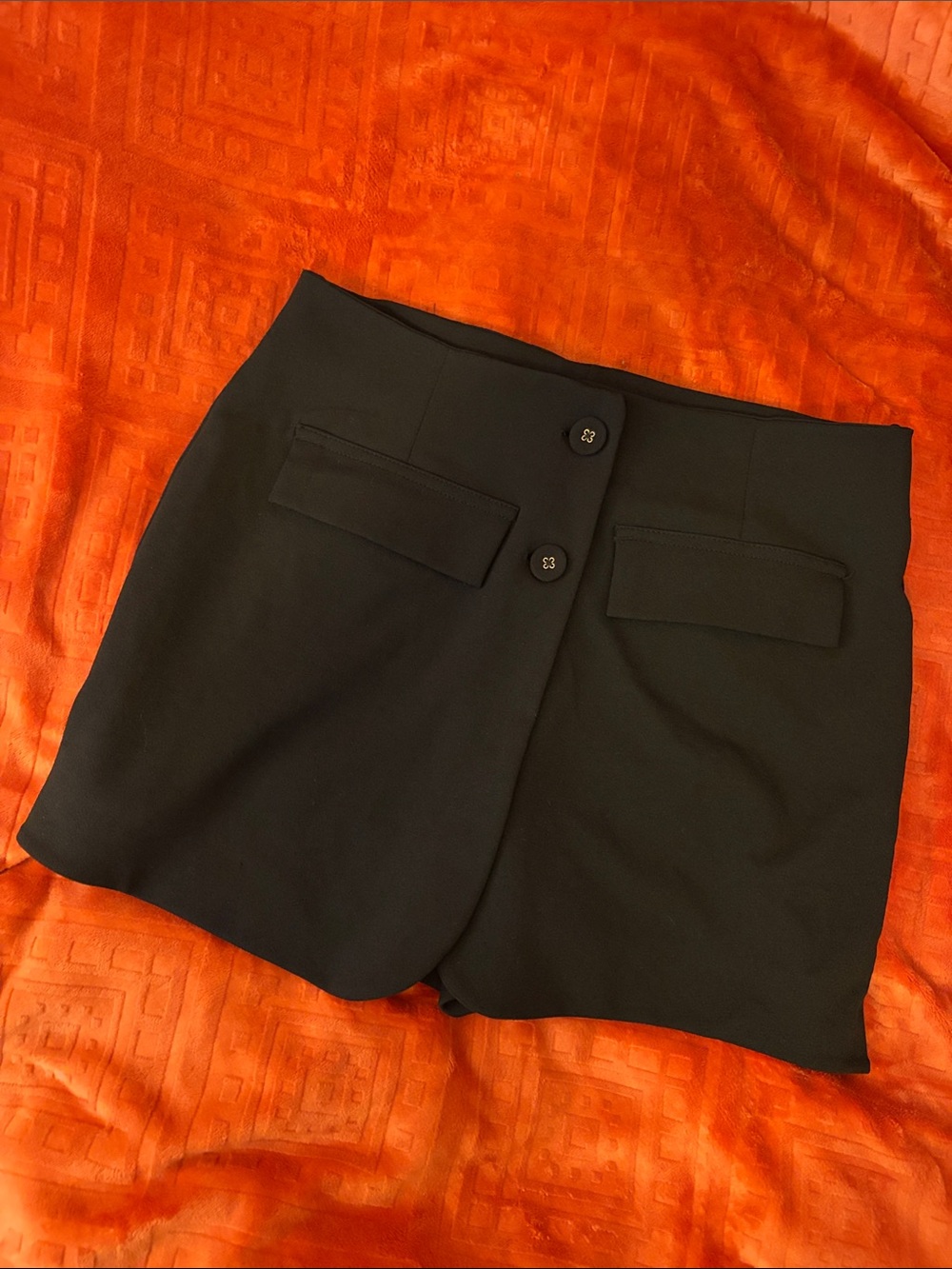 one 5 one Black Tailored Button-Front Skort